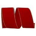 Reliant Ribbon Reliant Ribbon 92270W-994-40F Value Velvet Wired Edge Ribbon - Red & Gold - 2.5 in. x 10 yards 92270W-994-40F